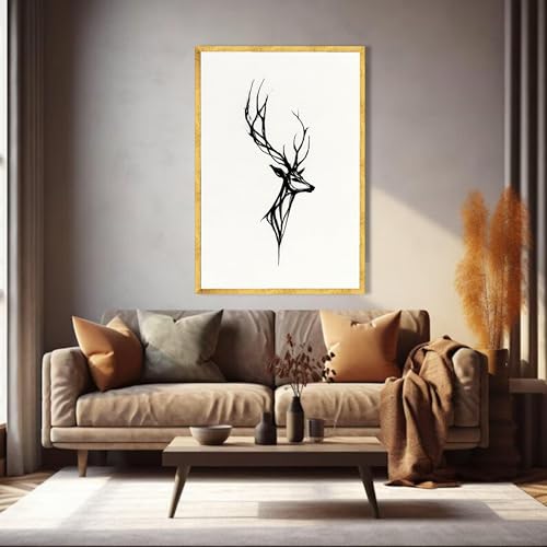 Impression sur toile cerf noir design minimaliste premium XINBAO