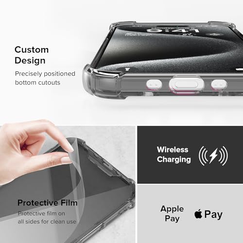 Image of ExpressBfor iPhone Air Case Cover | Anti-Scratch | Soft Shockproof Cushion Corners Camera Protection Back Cover | Hard Transparent Back Cover Case for iPhone Air - Clean Black