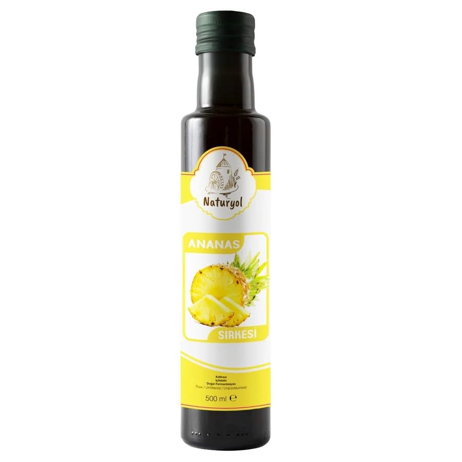 Naturyol Ananas-Essig 500ml Hausgemacht & Natürlich Feiner Ananasessig aus Handverlesenen Früchten Fruchtiger Essig für Salate Dressings & Marinaden