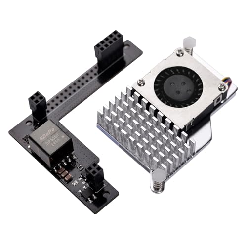 REVODATA PoE HAT 5V Output for Raspberry Pi 5 with Integrated Cooler IEEE 802.3af/at Compliant Power Over Ethernet Module Gigabit/Fast Ethernet Support Overload Protection Plug and Play
