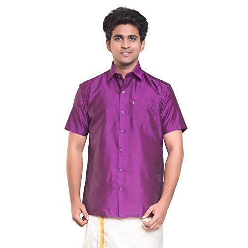 Image of THANGAMAGAN MENS SHIRT D MEGENTA SIZE 44