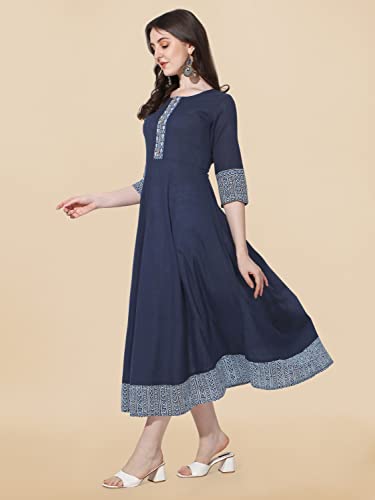 Image of MIRCHI FASHION Women's Straight Fit Rayon Sequins Embroidered and Polka Dots Printed Kurti Only