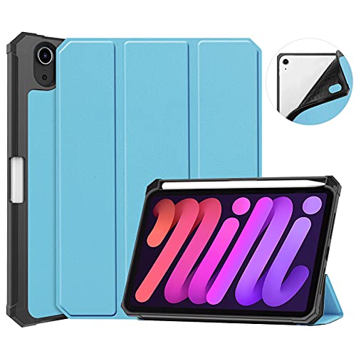 DUDUZUI Coque pour iPad Mini 6 2021, TPU Housse de Protection Antichoc avec Fonction Réveil/Sommeil Automatique Rabat Trifold avec, Auto Veille/Réveil,G Cover