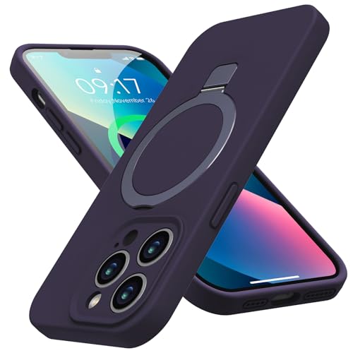 Coque iPhone 13 Pro silicone liquide Mag-Ring anti-glisse qui résout le problème des chutes