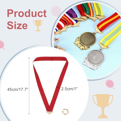 Rubans de récompense vierges polyester rouge avec clip pour compétitions et réussite - 2