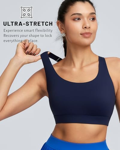 Image of RUNNING GIRL Sports Bra for Women High Support, Molded Cup High Impact Sports Bras with Sewn in Pads Workout Running Bra