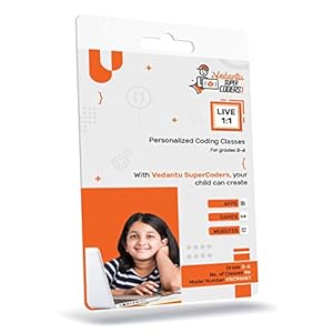 Vedantu Super Coders-Grade-5 and 6-Introduction to Python-96 Live 1:1 Online Coding Classes (Activation Key Card)