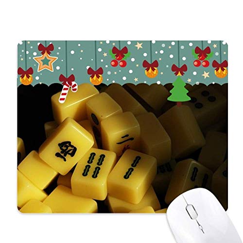 Tapis de souris Mahjong caoutchouc anti-glisse pour jeu et photo de Noël