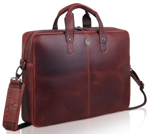 Image of WildHorn Leather Laptop Messenger Bag for Laptop /MacBook up to 15 inch| Padded Laptop Compartment |Office Bag I 365 Days Warranty
