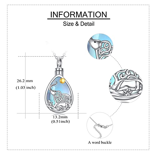 Onefinity Elephant Urn Necklace For Ashes 925 Sterling Silver Moonstone Elephant Pendant Cremation Keepsake Necklace For Women Jewelry #TOP4