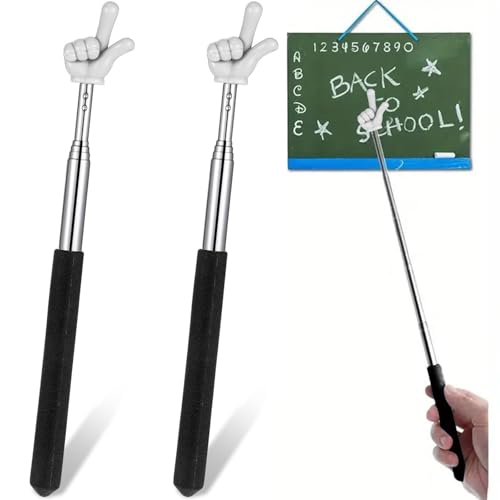 Kamwuld 2Pcs Pointer Finger Stick – Multipurpose Teacher Supplies Pointer Stick, Classroom Pointer and Finger Pointer Stick, Engaging Colors – Classroom Essentials for Effective Presentations?Black?