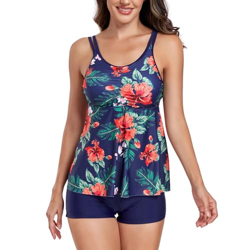 Tankini de bain pour femme élégante avec jupe fendue haut de gamme pour une silhouette affinée
