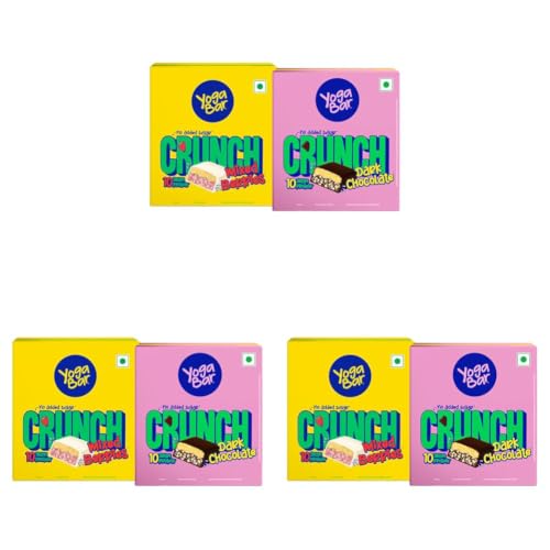 Image of Yogabar Crunch Bars Variety Pack | Dark Chocolate and Mixed Berry | 10g Protein Bars | No Added Sugar | Crunchy Whey Protein Bars for Gym, Workout & Healthy Snacking | Pack of 72 bars (12 x 2)