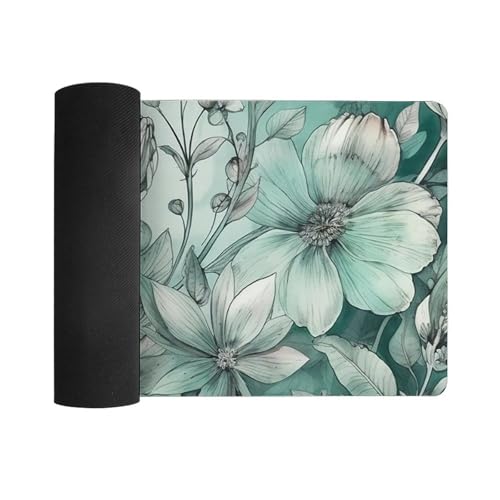 Protector de escritorio grande floral verde menta miniatura 3