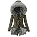 Damen Winterjacke Gefüttert Lang Parka Jacke Frauen Outdoorjacke Kunstfell Warm Fell Fleecejacke Elegant Winterparka Lässig Wintermantel Slim Dicker Steppmantel Mantel mit Oversize Pelzkragen Kapuze