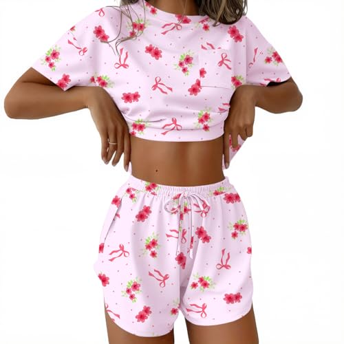 Image of Ekouaer Womens Pajama Sets Sexy Lounge Sets Side Split Short Pj Sets Cute Pjs 2 Piece Comfy Sleepwear Loungewear