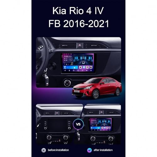 Pantalla de coche para Kia Rio 4 con Android Auto ideal para viajar conectado sin cables 2