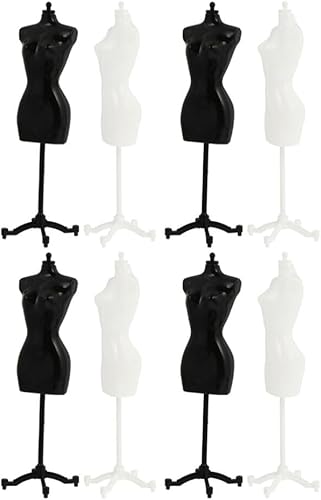 STOBOK Maniquí de forma de vestido, 8 piezas, formas de vestido de muñeca, modelos de maniquíes pequeños, muñecos estadounidenses, muñecos para