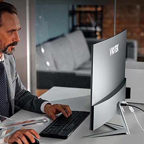 Viotek Nbv24Cb2 24-Inch Curved Monitor, 75 Hz Full-Hd Frameless Monitor For Home, Office & Gaming | Vga, Hdmi, 3.5Mm | Adaptive Sync W/Superior Dead Pixel Policy + 3Yr Performance Promise #TOP3