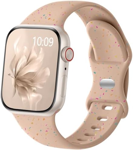 Wepro for Apple Watch Bands for Women 44mm SE 2nd generation 9 45mm 10 46mm Ultra 2 49mm 42mm for iWatch Bands Men Series 8 7 6 5 4 3 2 1 Silicone Sport Band Waterproof Breathable, MilkTea
