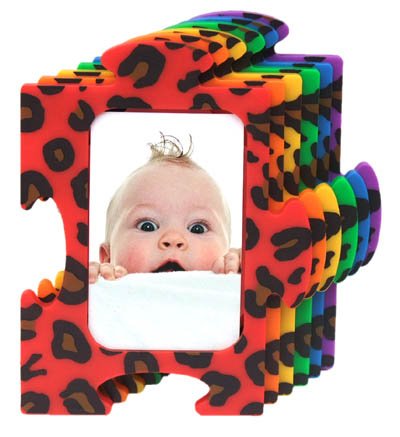 パズルフォトフレーム (赤ちゃん ベビーグッズ) ヒョウ柄