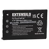 EXTENSILO Batería Recargable Compatible con Casio Exilim EX-S880, EX-Z11, EX-Z12, EX-Z3, EX-Z4, EX-Z5 cámara Digital, DSLR (700 mAh, 3,7 V, Li-Ion)