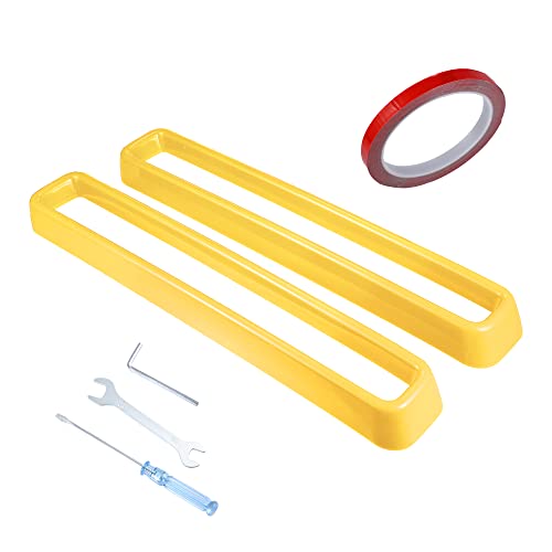 Image of X AUTOHAUX Front Grill Mesh Grille Inserts Trim for Dodge Challenger 2015-2022 Exterior Grill Decoration Inserts Guards Sticker Accessories Yellow