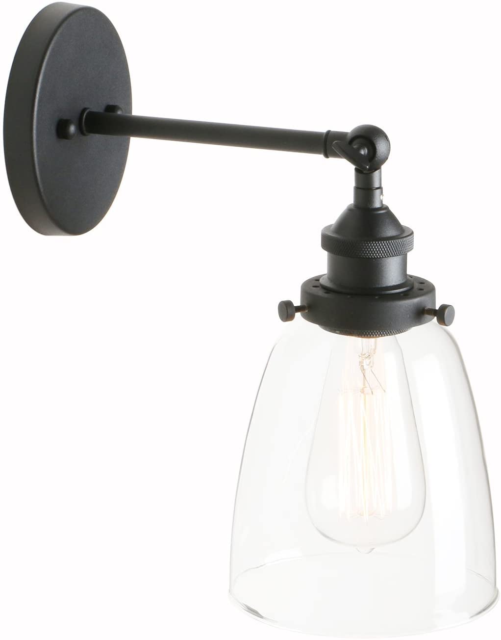 Vintage kinkiet przezroczysty szklany klosz przemysłowe kinkiety ścienne E27 oświetlenie wewnętrzne Loft Bar lampa kuchenna sypialnia lustro kosmetyczne oświetlenie Times