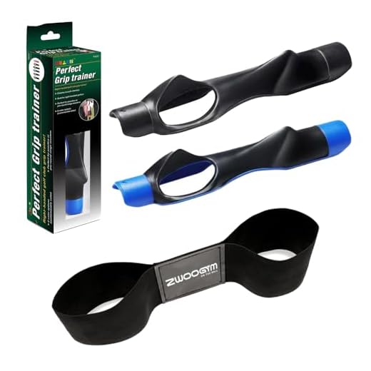 ZWOOGYM Golf Swing Training Aid Wristband Swing Trainer Right Left Handed Golf Training Strap Black (Black Band + Black Blue Grip Trainer, 1)