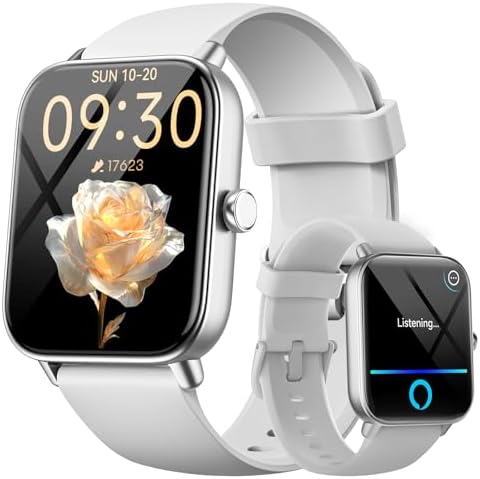 Smartwatch Herren Damen mit Telefonfunktion,1.8" Smart Watch Fitnessuhr mit Whatsapp und Alexa,Herzfrequenz Schlafmonitor,120+ Sportmodi Fitness Tracker,IP68 Wasserdicht Uhren für