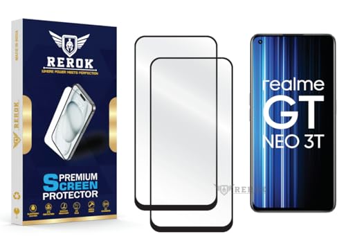 Image of Gorilla Tempered Glass Screen Protector Compatible with Realme GT Neo 3T [Pack of 2] | Edge-to-Edge, Bubble-Free, Case Friendly, Easy Installation Kit