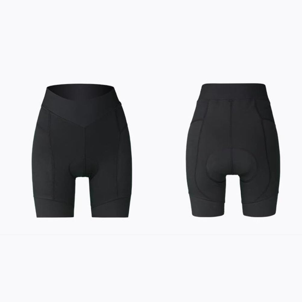 Padded Cycling Shorts Women, Soft Spandex Bike Shorts for Ladies with Gel Pad Bicycle Short Pant for Biker Biking Riding, Black Large