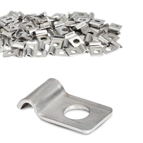KINETOX 60 Pièces Collier de Serrage Inox 2mm Fixation en U Monotrou Acier Inoxydable Collier de Fixation Support de Câble Convient pour l'installation de Câbles Tuyaux Conduits