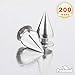 PMLAND 200 Sets/Pairs 9.5mm Silver Cone Spikes Screwback Studs DIY Craft Cool Rivets Punk