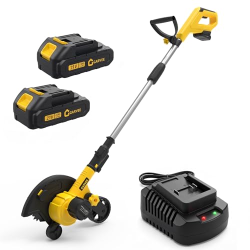 20V Cordless Lawn Edger, 9-Inch Blade, 4.0Ah Battery Powered Edger Lawn Tool with Dual Wheels, 3 Depth Settings, LawnTrencher for Yard, Garden, Patio, Driveway, Lawn and Sidewalk