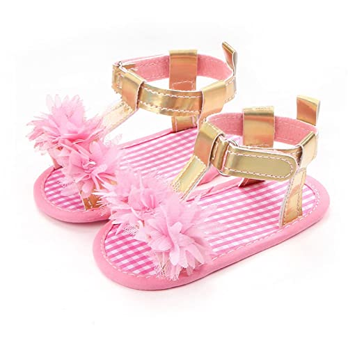 Baby Infant Shoes Boy Girl Sandals First Walkers Flat Shoes Lightweight Soft Sole Sneakers Summer (Pink, 5.5 Infant)3