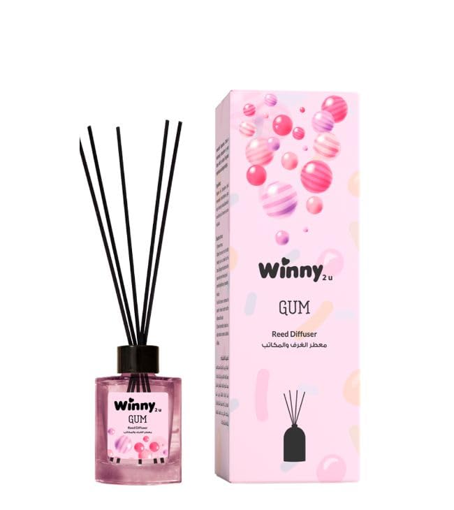 Reed Diffuser 130ml – Long-Lasting Home Fragrance Stick Diffuser with Scented Oil & Reeds – Room Diffuser for Living Room, Bedroom, Office & Bathroom (Gum)