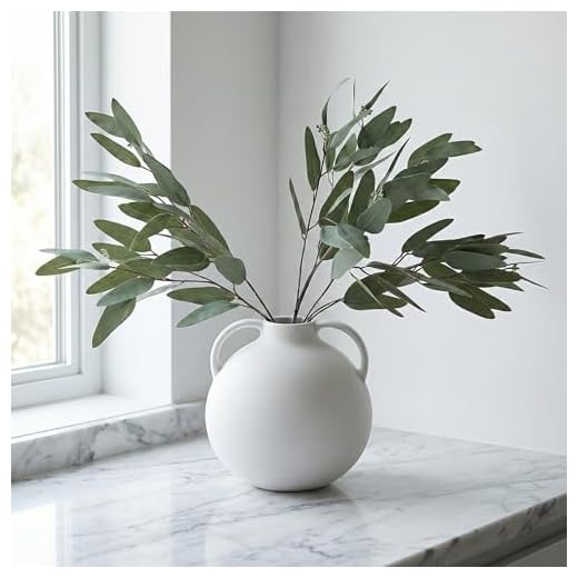 ANNIE&PANDA 3 Pack Faux Artificial Eucalyptus Stems with Faux Seeds 31'' Tall Fake Plants Leaves Olive Tree Branches Faux Greenery Stems for Bridal Wedding Bouquet Vase Table Centerpiece Decor