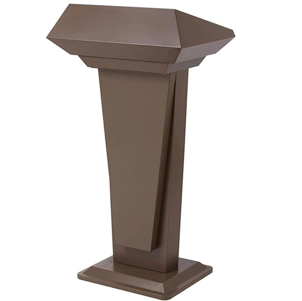 Atril metálico portátil Rednerpult para escuelas, Iglesias e institutos de formación. Atril Robusto de Color marrón, Ideal para Profesores y presentadores.
