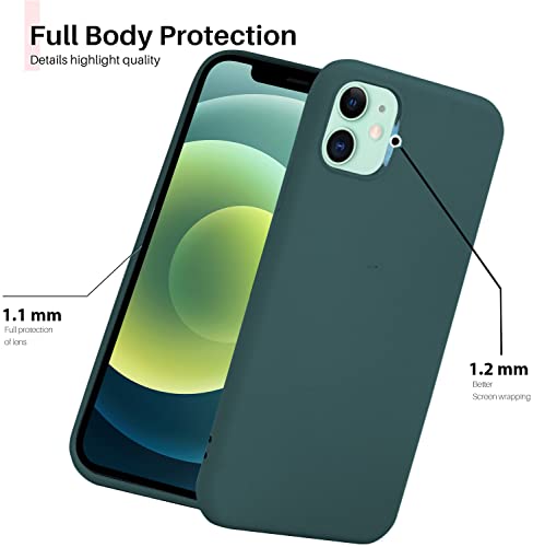 Image of VONZEE Microfiber Candy Case Compatible for iPhone 11 6.1 inch, Shockproof Slim Back Cover Liquid Silicone Case (Forest Green)