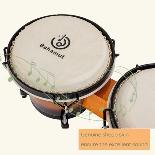 Bahamut BBD672 Bongo Drum Set, 6 Inch+7 Inch Wooden Bongos thumb #2