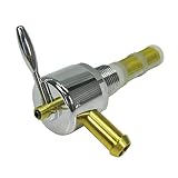 Chrome Harley 3/8" NPT HI-FLOW Petcock RIGHT 90 Fuel Outlet Valve - Fits 3/8" ID Fuel Hose - Replace