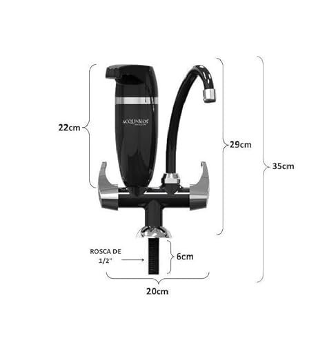 Torneira Móvel com Filtro Acquabios Bancada Acqua Premium Preta