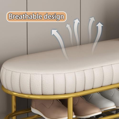 Banc de rangement multifonction doté de deux niveaux de stockage pour chaussures - 6