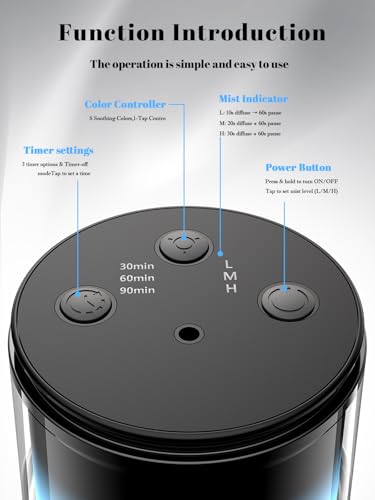 Pmsusoow Waterless Essential Oil Diffuser 9-Color LED for Home - image 7