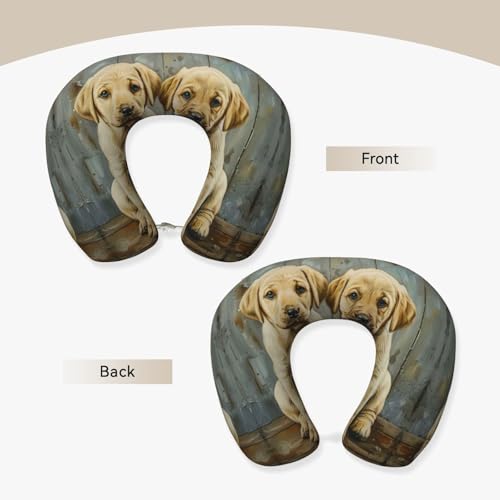Almohada de viaje cuello con funda negra ajustable miniatura 3
