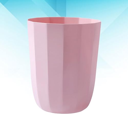 Miniatura 8 de Angoily Cubo de basura pequeño de plástico, contenedor de basura, papelera redonda para cocina, dormitorio, baño, oficina (rosa)