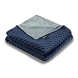 ZonLi 60''x80'' Grey/Navy Minky Dot Duvet Cover, Removable Duvet Cover for Weighted Blanket