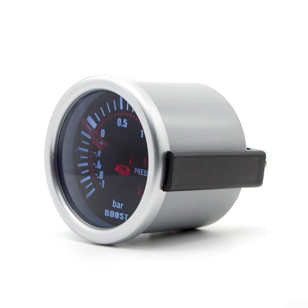 Puntero LED para 52 mm 2 pulgadas para turbo para medidor de presión de impulso con función de medidor de vacío -Rango de presión de 1 a 2 bar para uso automotriz con manual de instalación