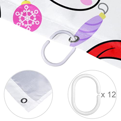 Rideau de douche de Noël mignon panda drôle imperméable 66x72